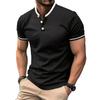 Новая летняя приталенная рубашка поло с коротким рукавом, однотонная, с воротником-стойкой, мужская, деловая, повседневная, рубашка поло, топы
