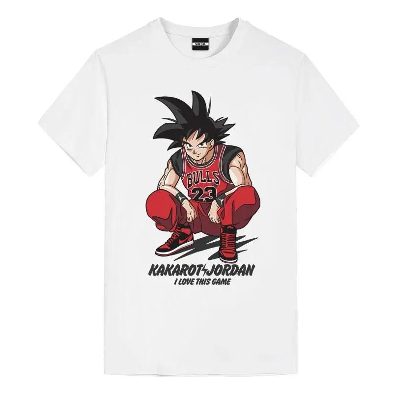 Summer Dragon Ball Collaboration Men Kids Tshirt Super Saiyan Goku Anime Basketball Sport Shortsleeved Brand Streetwear Tops