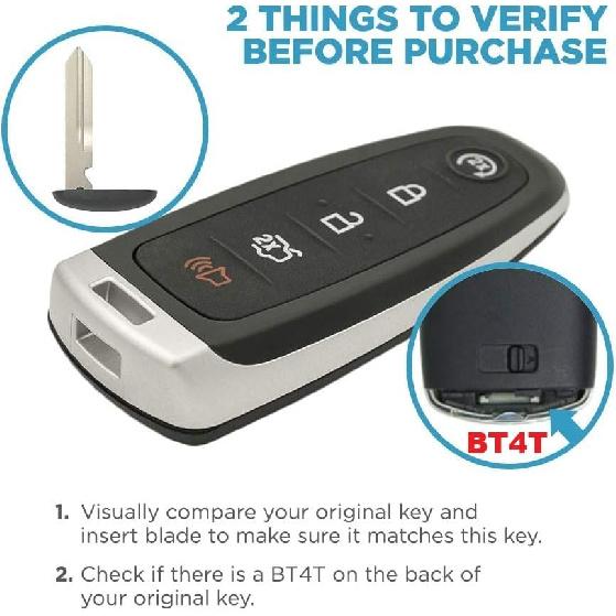 Key Fob Replacement for 2012- Ford Focus/ 11-15 Edge Explorer/ 17-20 Escape/ 15-17 Expedition/ 13-19 Flex Taurus/Lincoln MKS MKT MKX Navigator Car