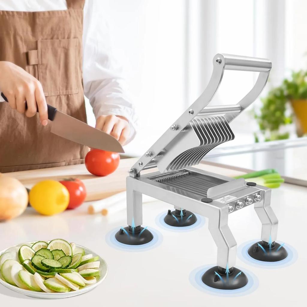 Commercial Tomato Slicer Tabletop Fruit Vegetable SlicerSlicer Tool with 4 Suction Cups 10mm Thickness Manual Cutter