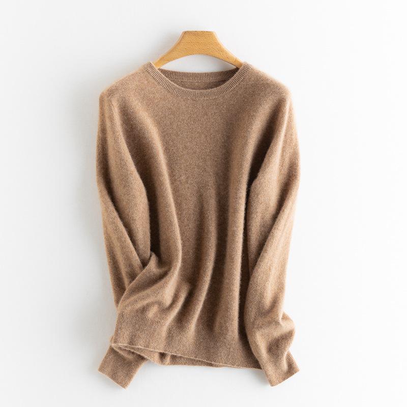Women's Pure Cashmere Loose Round Neck Sweater - Autumn/Winter 2023 Base Layer Pullover