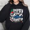 Fashion Women Christmas Crew Hoodies Fashion Long Sleeve Christmas Clothing Female Vintage Tops Casual Santa Hoodies Streetwear