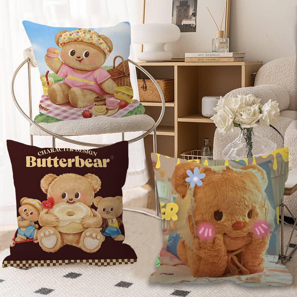 Cute B-Butter Bear 45*45Cm Cushion Cover Pillow Cover Decor Pillowcase Home Pillowcase For Couch Pillow