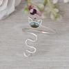 Turquoise Snake Wrap Ring | Adjustable Silver Cat Ring | Cute Animal Jewelry Gift for Women