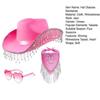 3pcs/Set Bandana Western Cowboy Hat Rhinestone Tassel Bling Cowboy Hat  Costume Party
