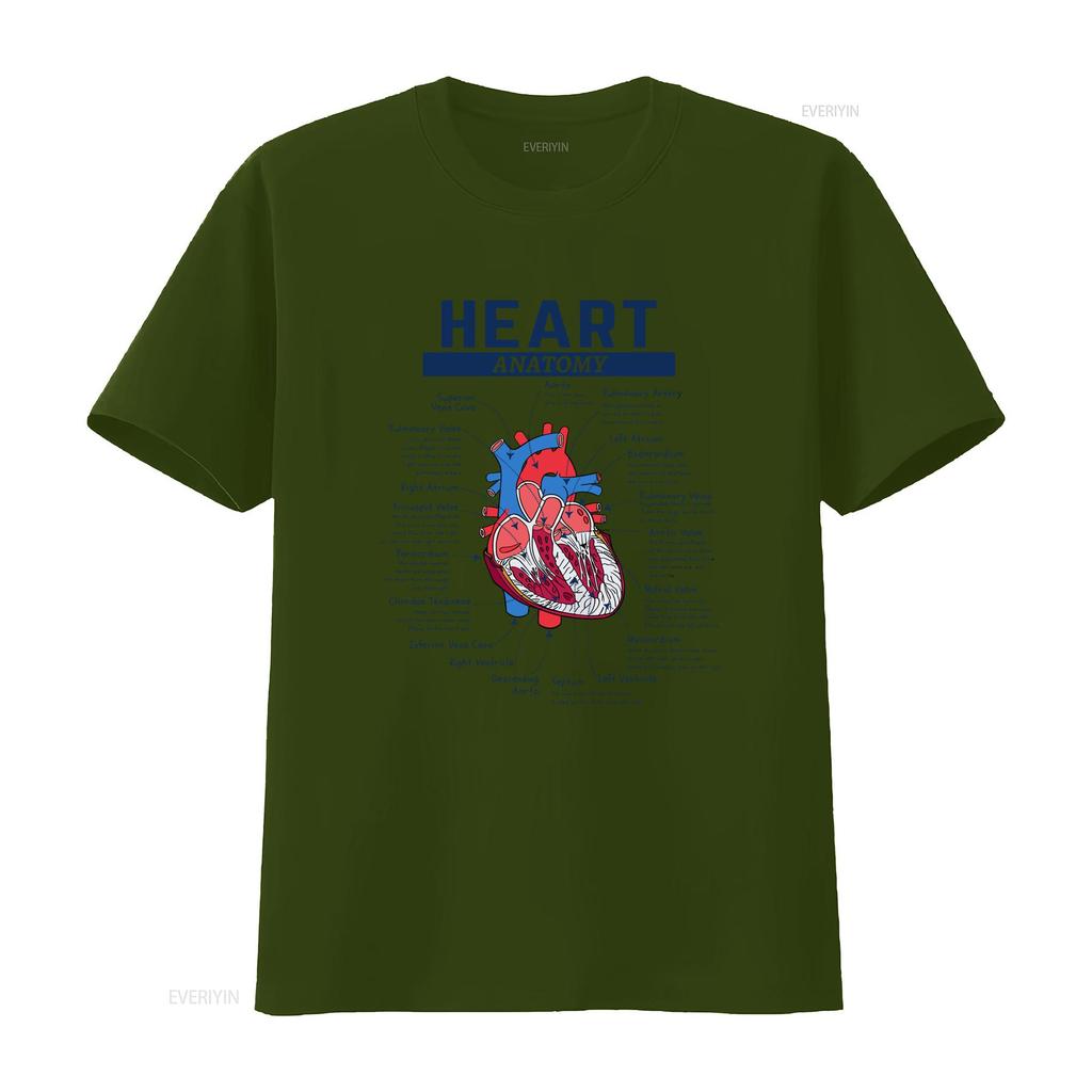 Heart Anatomy T Shirt Anatomical Nursing School Student Doctor And Nurse Cardiac Vintage Stretched Breathable
