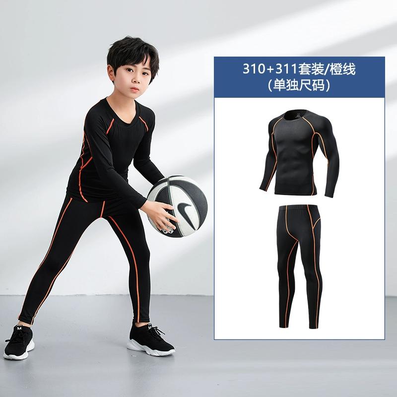 Детские баскетбольные леггинсы, тренировочная одежда, футбольные шорты для мальчиков на осень и зиму, быстросохнущий комплект одежды для фитнеса и бега