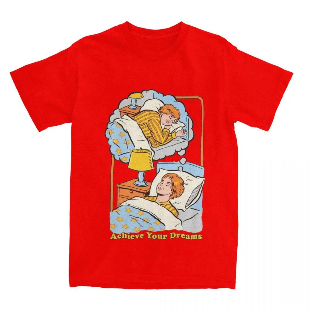 Мужчины Женщины Достигни своей мечты Смешная пародия Графическая футболка Одежда Повседневная Чистый хлопок Веселые шутки для сна Футболки Одежда Новая