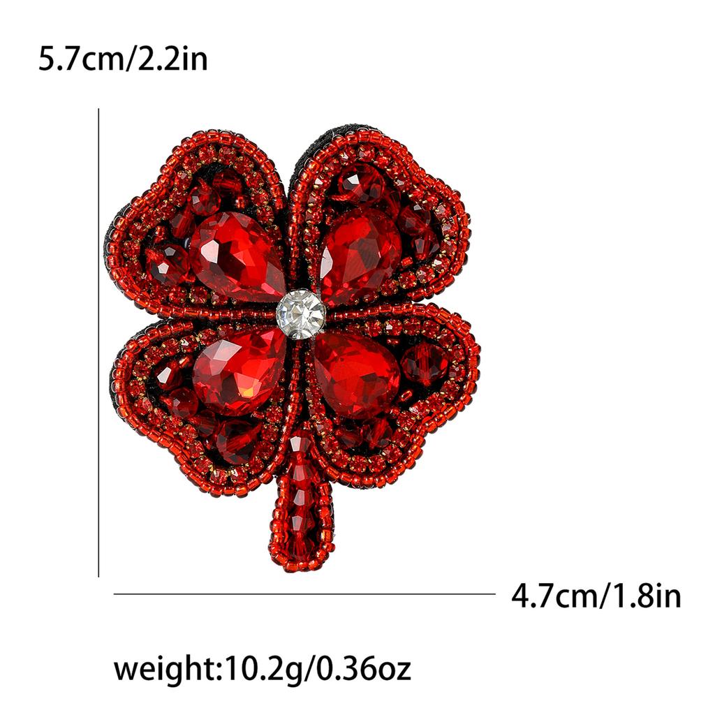 Модная брошь в виде четырехлистного клевера, корейская маленькая булавка со стразами для женской одежды, бижутерия для корсажа
