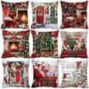 Merry Christmas Cushion Cover Home Pillowcase Santa Claus Christmas Tree Snowman Pillowcase New Year