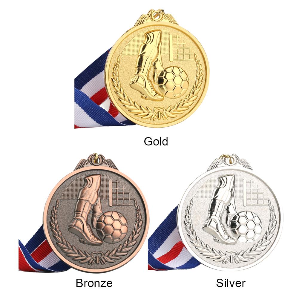 Soccer Sports Medals Zinc Alloy Football Competition Medals Wear-resistant Collection Gold Silver Bronze Supplies