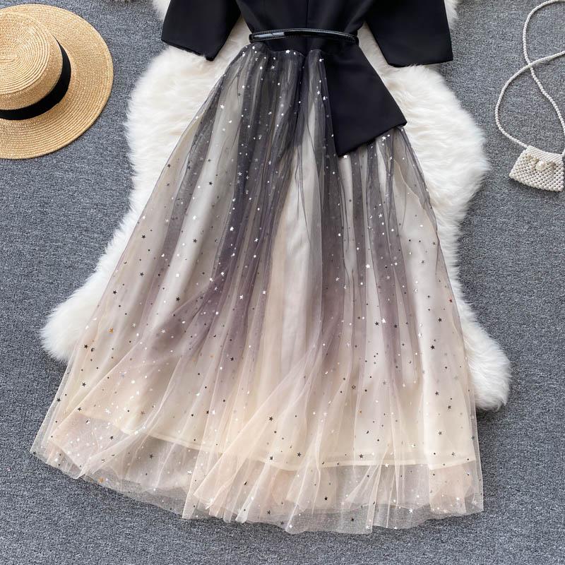 Новый сетчатый дизайн, тонкое платье феи длиной до талии, женское платье феи первой любви