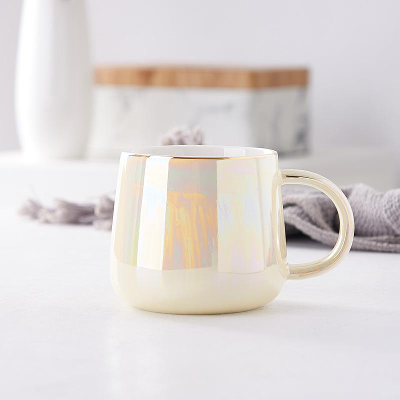 Керамическая кружка для воды высокой ценности с крышкой и ложкой, бытовая, термостойкая, офисная, маленькая, свежая и простая, в стиле минимализма