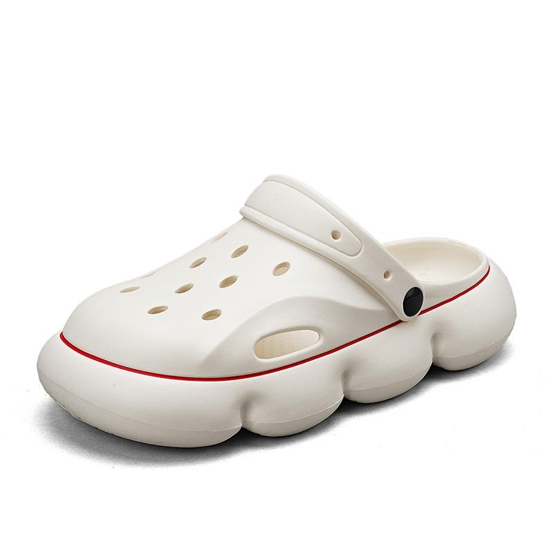 36~45 женские мужские толстые сандалии 2024 летние легкие повседневные туфли из ЭВА с отверстиями для влюбленных домашних садовых и пляжных тапочек на плоской подошве