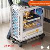 Adjustable Computer Tower Stand with Wheels and Cooling Shelf for Home Use