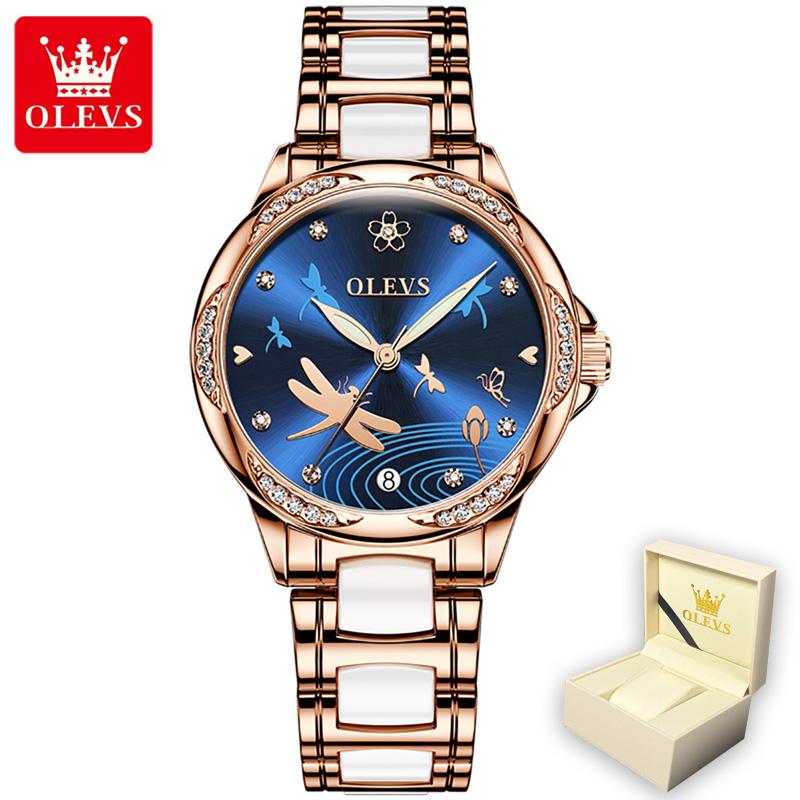 OLEVS 6610 With Gift Box Luxury Fashion Automatic Mechanical Watch Waterproof Noble Luminous Diamond Set Elegant Women's Watch