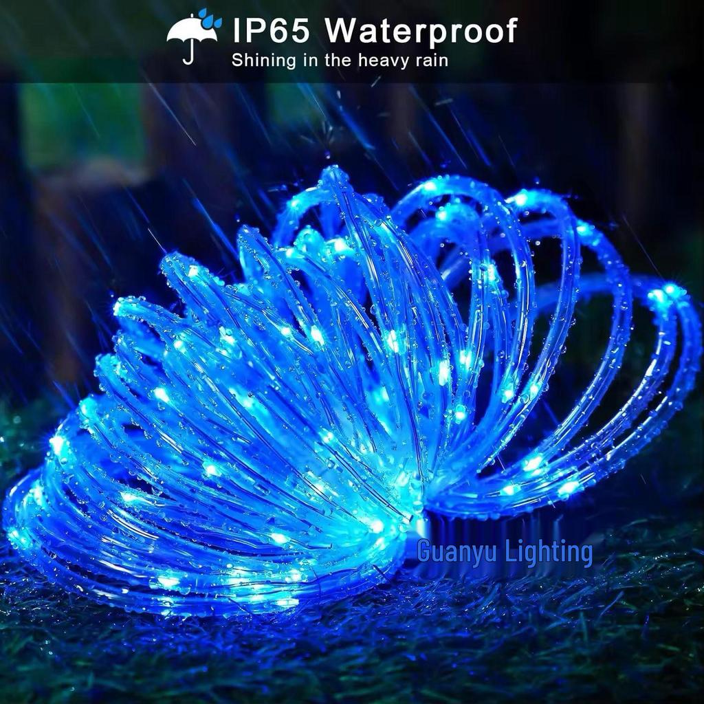 LED Solar Waterproof Christmas Garden Decoration Copper Wire Rainbow Tube Light