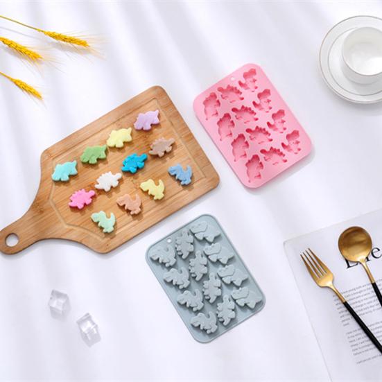 Форма для льда Силиконовый лоток 12 ячеек 3 формы динозавра Пищевой гибкий ледогенератор Шоколадные кубики льда Форма для приготовления торта