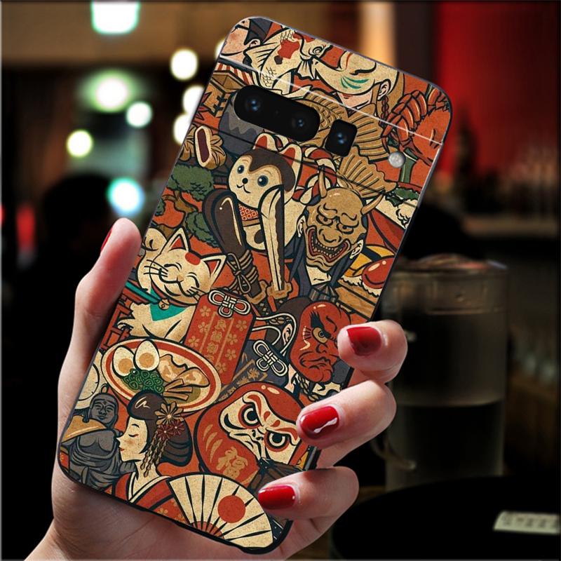 Чехол для телефона Google Pixel 8 7 Pro 7a 6A 6 Pro Pixel 8A 4A 3A 4 XL Pixel 5 6 4 3 3A XL в японском стиле Art Wave Case
