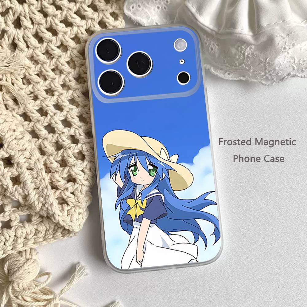 K-Konata Izumi Счастливая S-Звезда Матовый Прозрачный Магнитный Чехол для iPhone 17,16,15,14,13,12,11 Pro,Max,Plus,Mini,Air,E