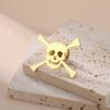 LIKGREAT Skull Brooch for Men Women Skeleton Bone Pin Badge for Shirt Hats Backpacks Stainless Steel Jewelry Halloween Gift
