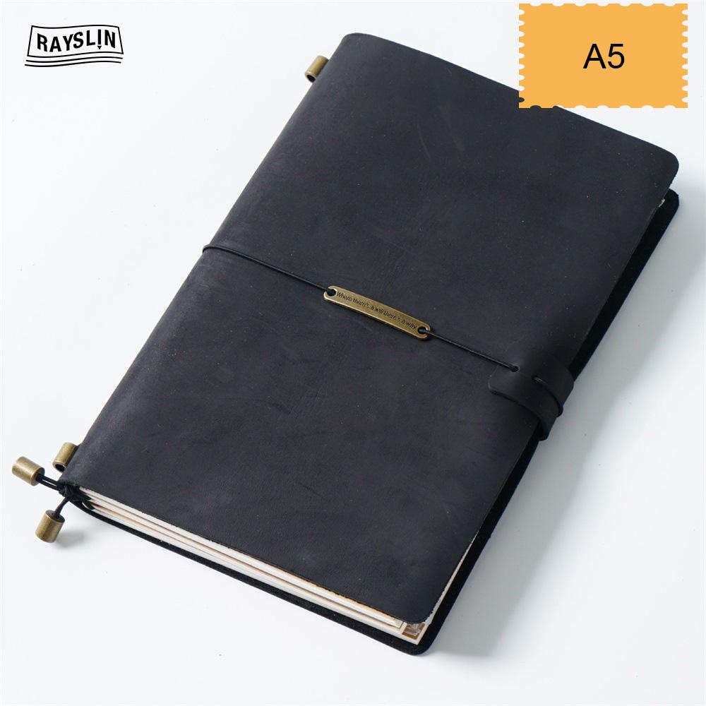 7 Colors 4 Sizes Travel Journal Genuine Leather Cover Handmade Notebook DIY A5 Diary Office School Note Book Free Embossing Name