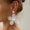 Ingemark Exquisite Elegant Imitation Pearl Mesh Flower Drop Earrings Women Romantic Minimalist Piercing Wed Bride New Jewelry