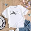 (Asian Size) T Shirt Women Love Paw Trend Watercolor 90s Print Tee Top Fashion Female Clothing Short Sleeve Graphic T-shirts