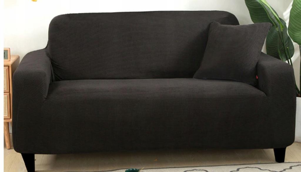 Cover For Sofa, Sofa Bed, 3-Seater Sofa, Black Jacquard