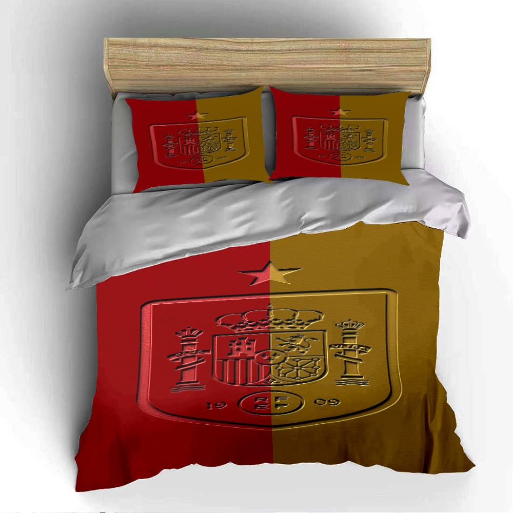 Spanish Flag Crest Bedding Set Bedding Duvet Cover Set Duvet Cover Pillowcases Home Decor (1 * Duvet Cover 2 * Pillowcases, without duvet insert)
