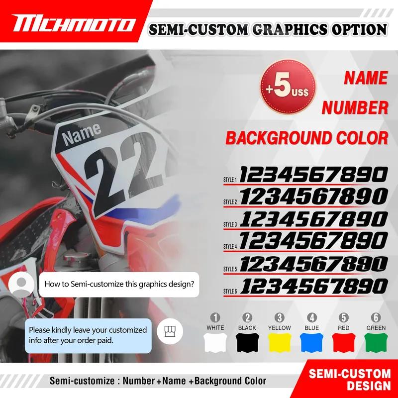 MCHMFG Full Graphics Decals Stickers For Beta RR 50 2006 2007 2008 2009 2010 Motorcycle Number Name Background