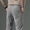 Men's Slim Straight Corduroy Pants - Autumn/Winter, Striped, Business Casual, Trendy Dad Wear