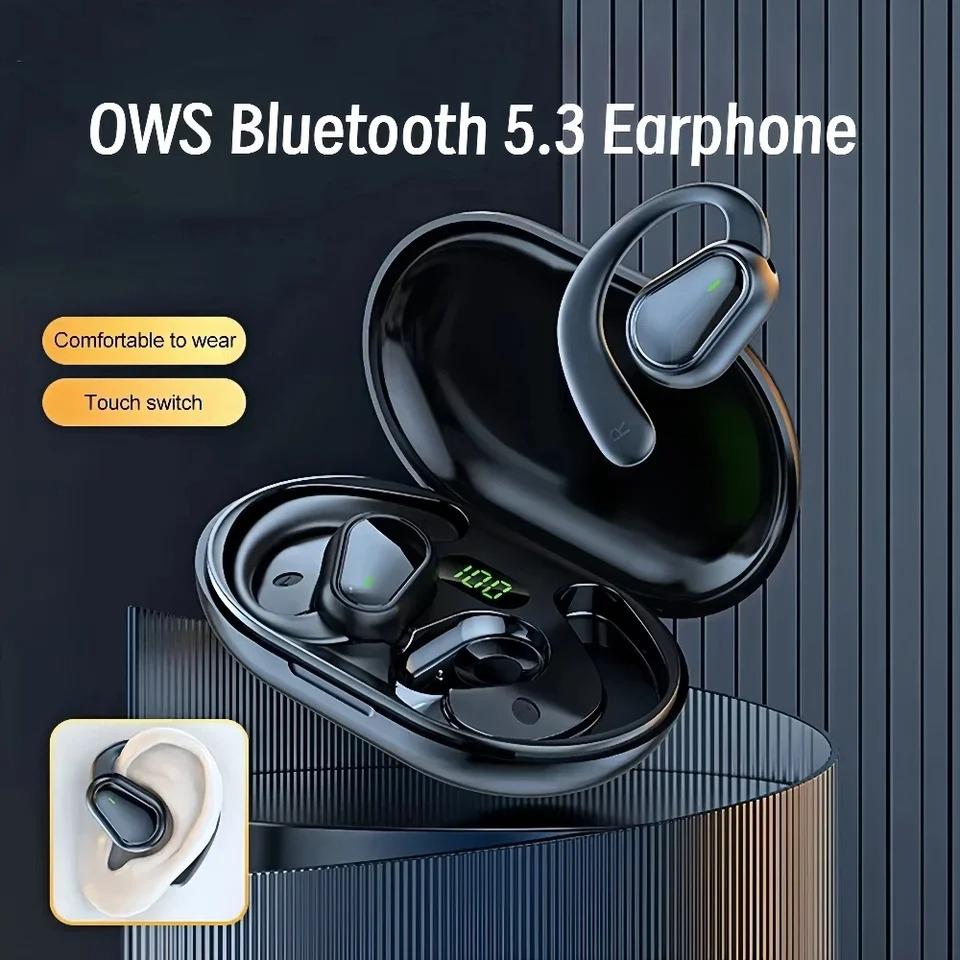 Наушники Bluetooth 5.3 с ушным крючком, беспроводные наушники, Hi-Fi стерео, водонепроницаемая гарнитура, наушники с шумоподавлением
