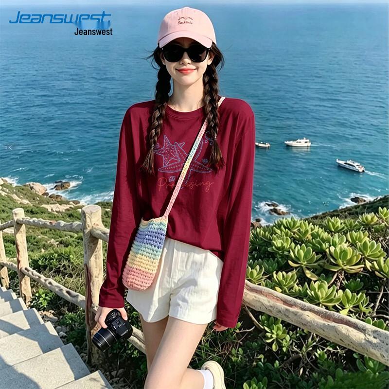 Женская хлопковая футболка с длинным рукавом Jeanswest