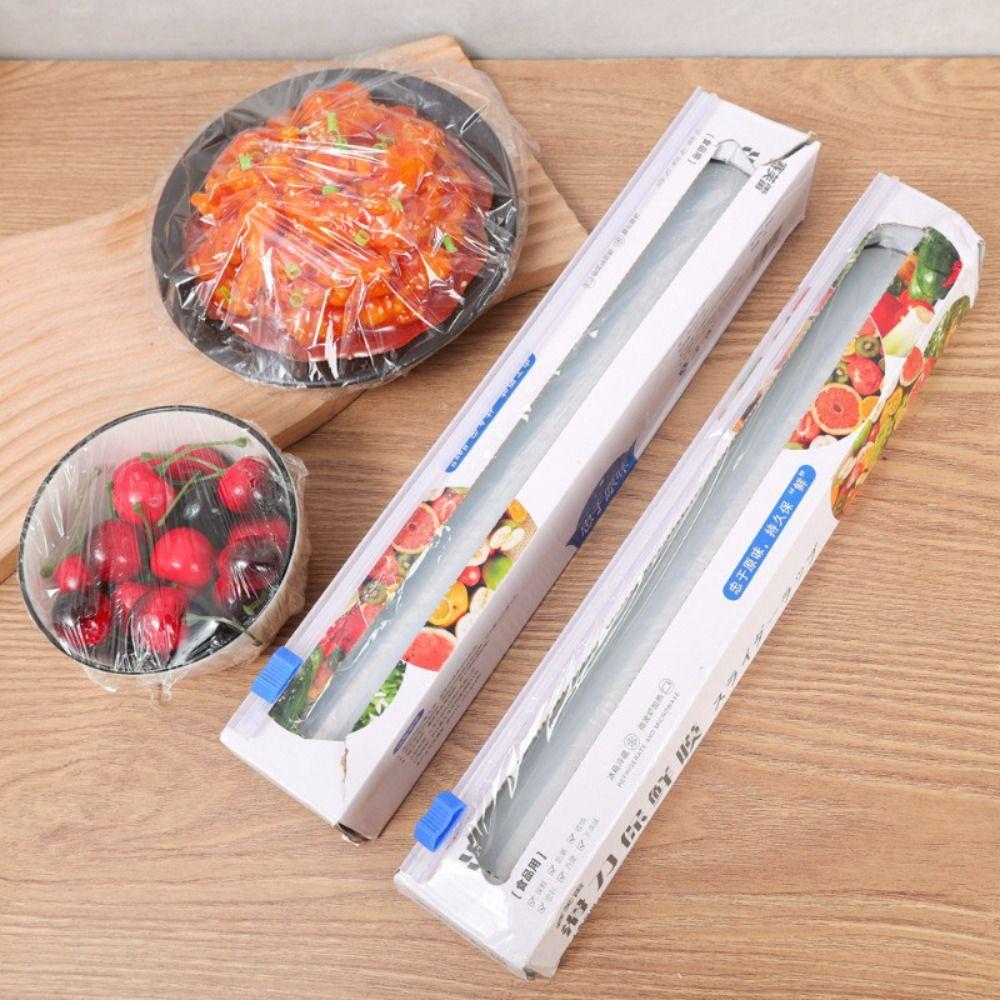 New Clear PE Sliding Food Wrap Film 30x100m Hand-free Cling Film Disposable Roll Food Wrap Kitchen Accessories