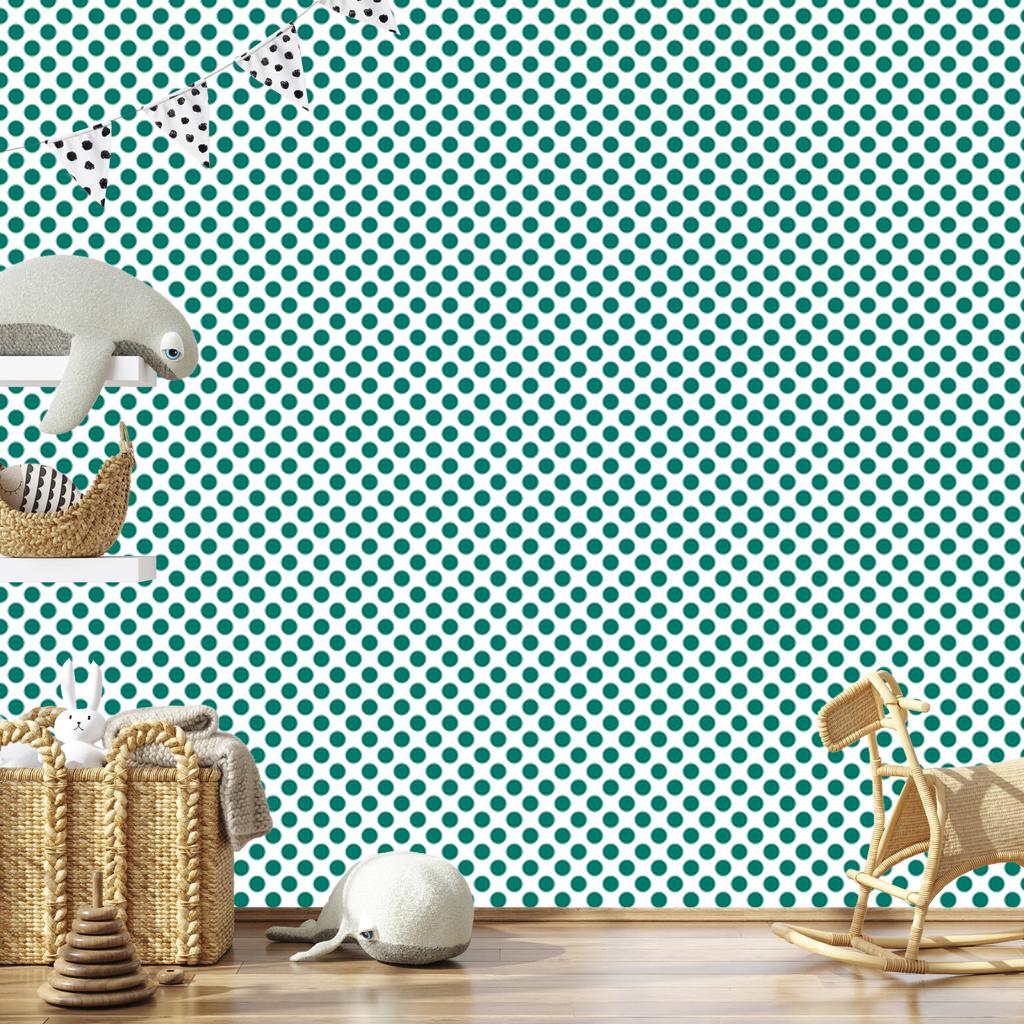 White and Sea Dots Wallpaper for Living Room and Bedroom 50x1000