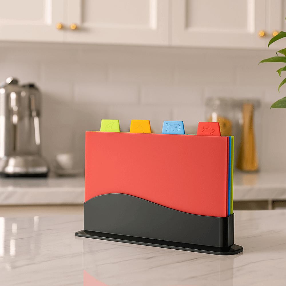 Color Coded Chopping Board Set Non-Slip Color Coded Board Set Anti Mildew Board Kitchen Use