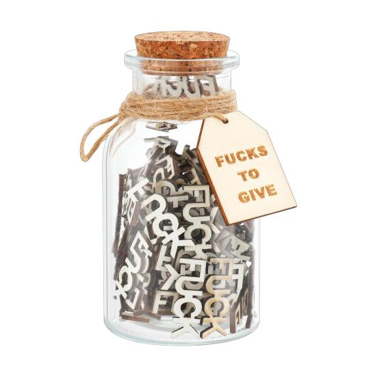 Bad Mood Gift Bottle Pieces Vent Wooden Fucks Letter Gift Jar Funny Office Colleague Friend