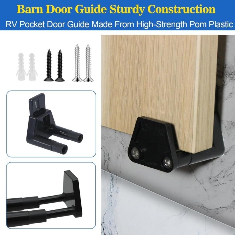 2Pcs Barn Door Floor Guides Stabilizer Plastic Track System Upgrades for Smooth Sliding Cabinet Hardware Installation
