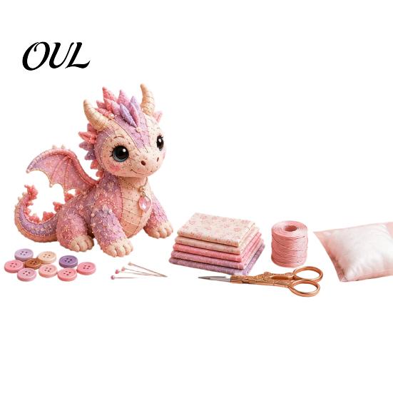 Patchwork Sea Animal Doll DIY Kit, Handmade Gnome Sewing Set for Home Decor, Fabric Cartoon Dragon Crafts Beginner