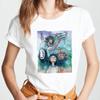 Мужские футболки Faceless Manga Print Summer из чистого хлопка с круглым вырезом и короткими рукавами для женщин