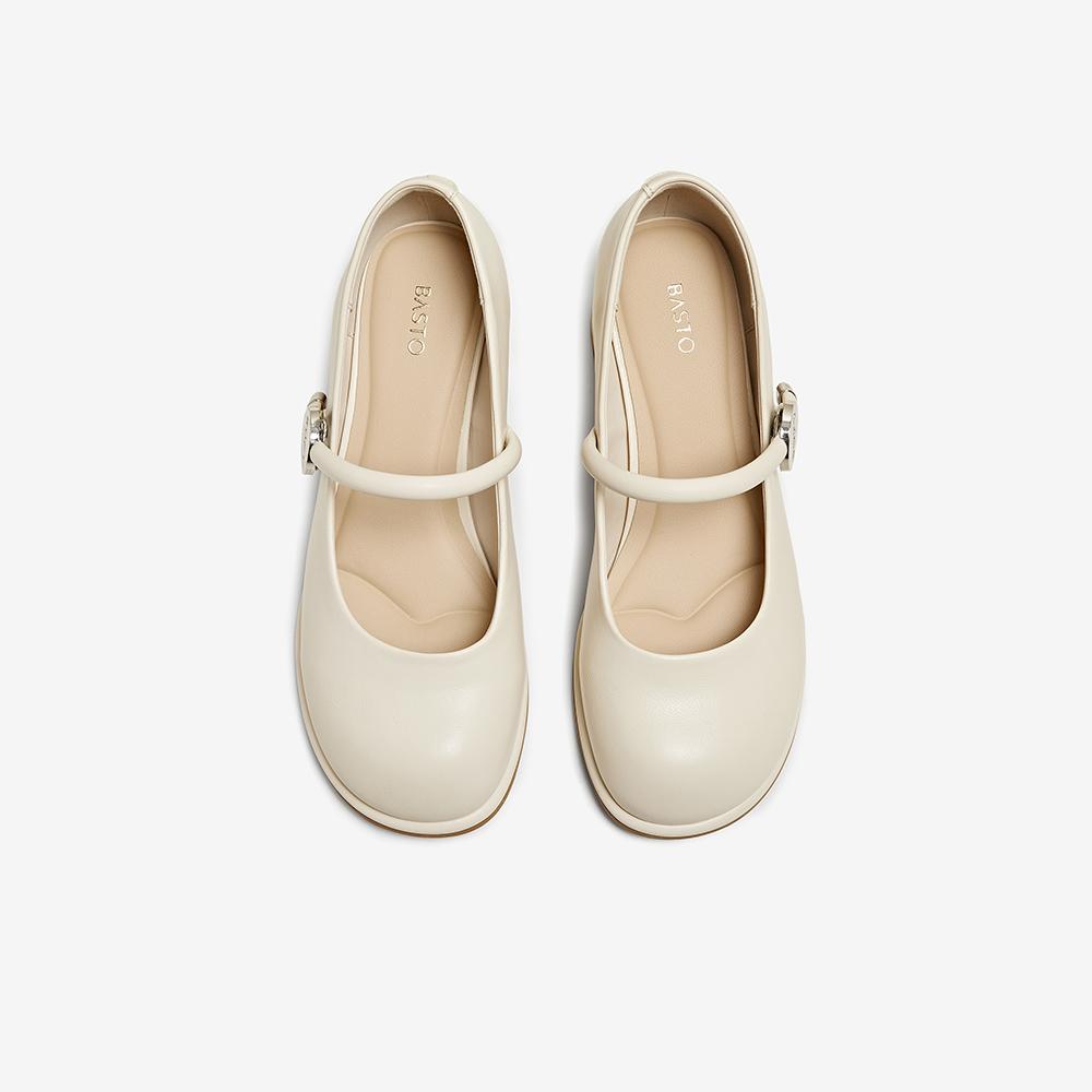 Best 25 Summer Simple Retro Fashion Mary Jane Shoes Coarse Heel Women's Single Shoes W7795BQ5