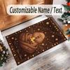 Cosmic Theme Crystal Velvet Floor Rug Personalized Custom Name Text Warm Carpet Home Decoration