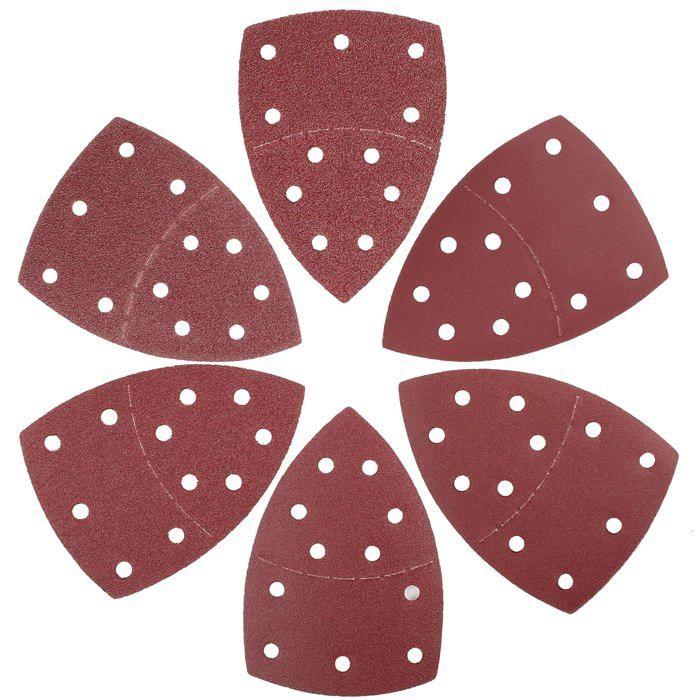 AIMOONSA Papier abrasif triangulaire 105 x 152 mm 11 trous - 180 pièces (30x40/60/80/120/180/240)