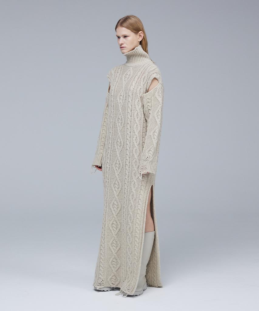 Meuameu Cable Destroyed Knit Dress