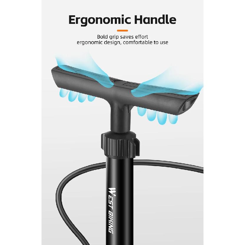 WEST BIKING Bicycle Pump 160PSI Portable Steel Vertical Pump Schrader Presta Valve Inflator MTB Road Bike Pump Bike Accessories