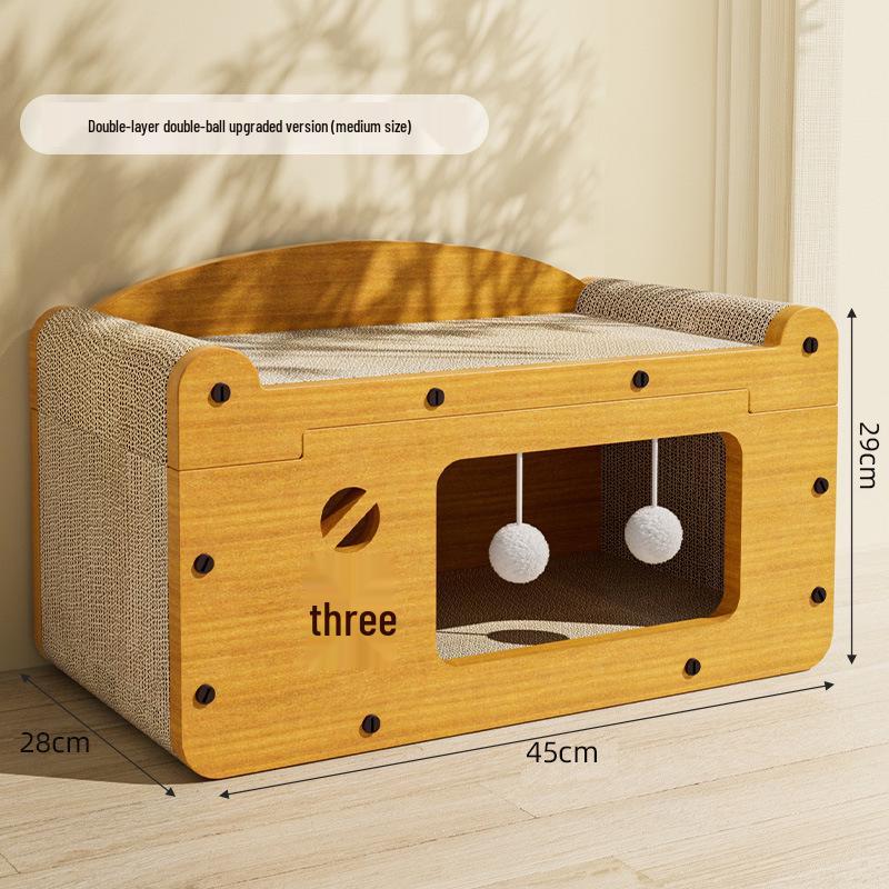 Когтеточка и лежанка для кошек в стиле телевизора: Прочный, Без мусора, Устойчивый к царапинам, Универсальный кошачий домик-игрушка