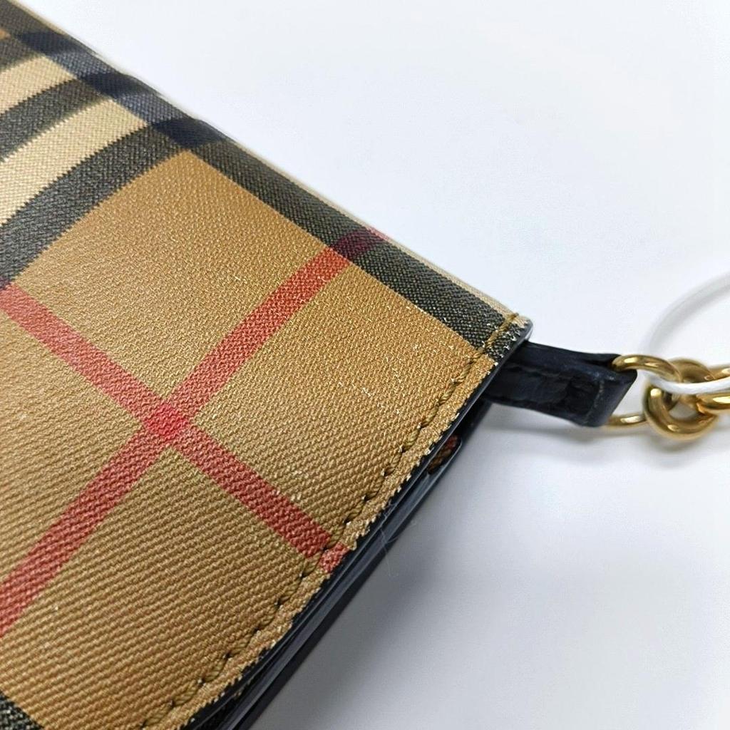 [Pre-Owned] Brown Coated Canvas Wallet With Gold Hardware - Very Good #5I7B25