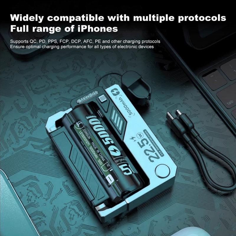 Portable Power Bank Removable Replaceable Battery Pack 20000mAh 22.5W Fast Charging External Battery for iPhone Samsung Huawei