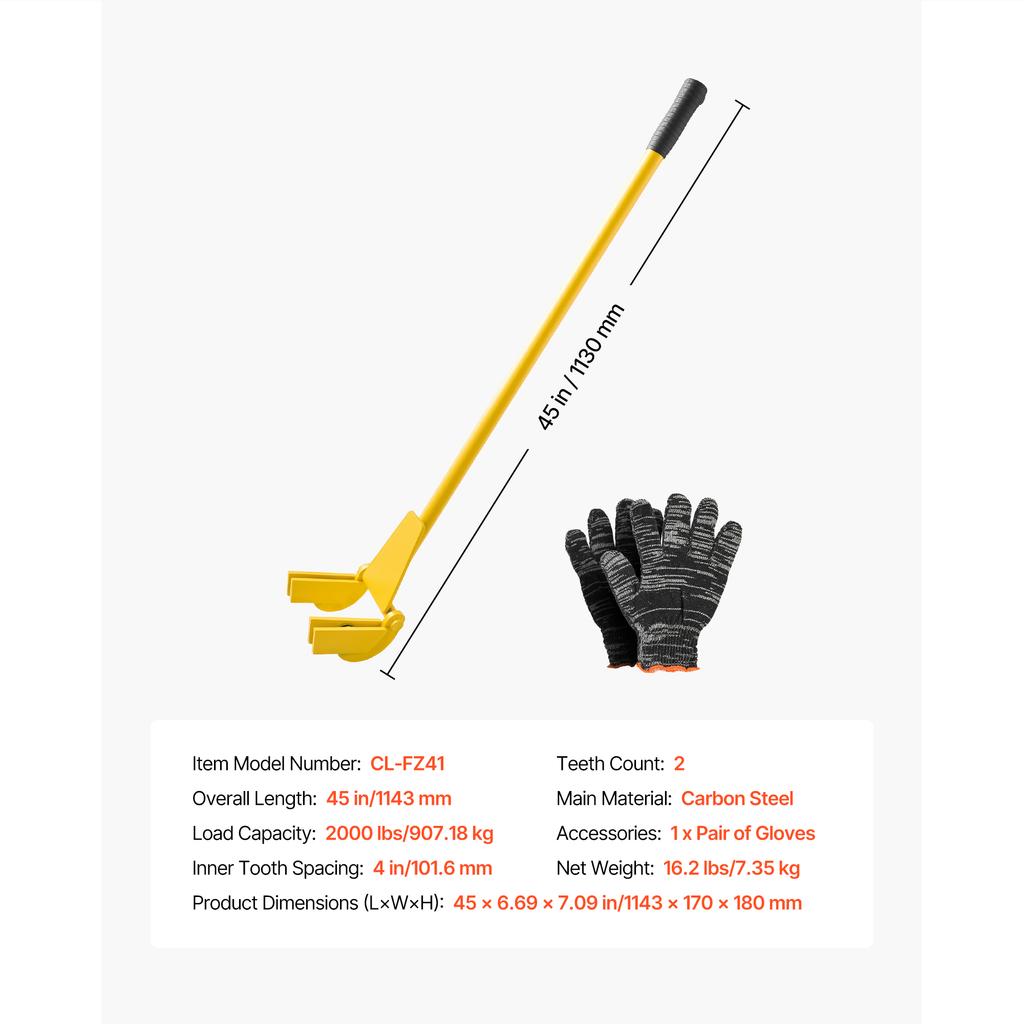 SucceBuy Инструмент для разборки поддонов Лом 41 дюйм Рукоятка из углеродистой стали Грузоподъемность 2000 фунтов Инструмент для снятия досок настила для напольных покрытий и отделки